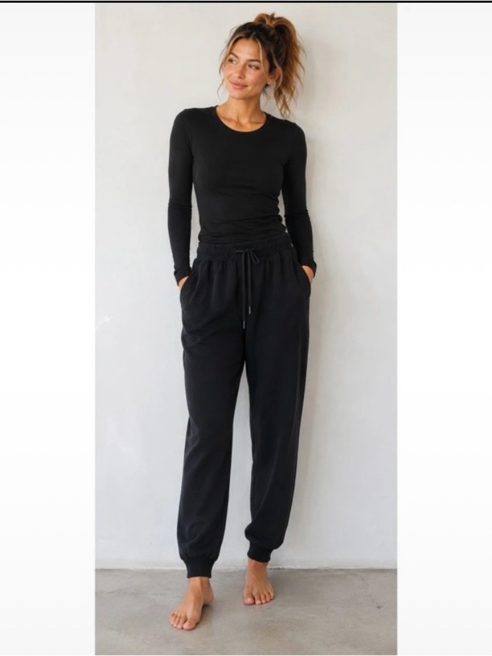 lululemon athletica Black  Drawstring Joggers- Size 8